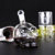  Amzdeal Skull Glas Flasche, Totenkopf Flasche 350ml mit 6 Schädel Gläser 75ml, Schädelflasche mit Whisky Vodka oder Schnapsgläser 3