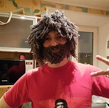 Lustige Bart Mütze gestrickte Bartmütze Perücke