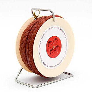 Pikante Wursttrommel Snack auf einer Kabelrolle 3,5 meter Wurst auf Trommel Partysnack wursttrommel