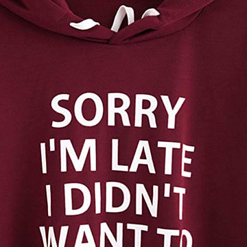 Sorry i´m late i didn´t wanted to come PulloverTWIFER Damen Frauen Oansatz Hoodies Pullover Jumper Langarm Brief Print Streetwear 3