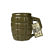 XXL Handgranate Kaffeebecher mit 790ml Fassungsvermögen in olivgrün - XXL Granate Tasse Kaffeetasse 1